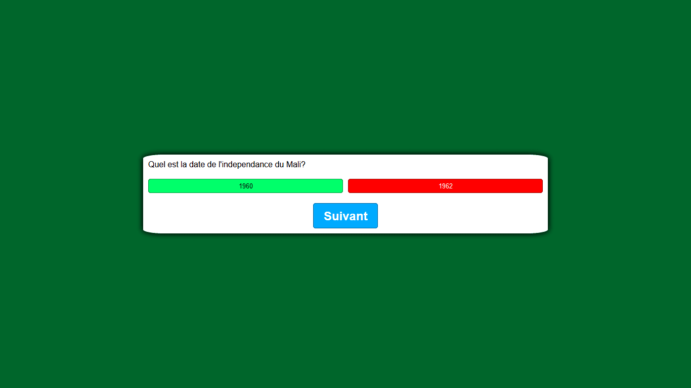 Quiz app with changing background