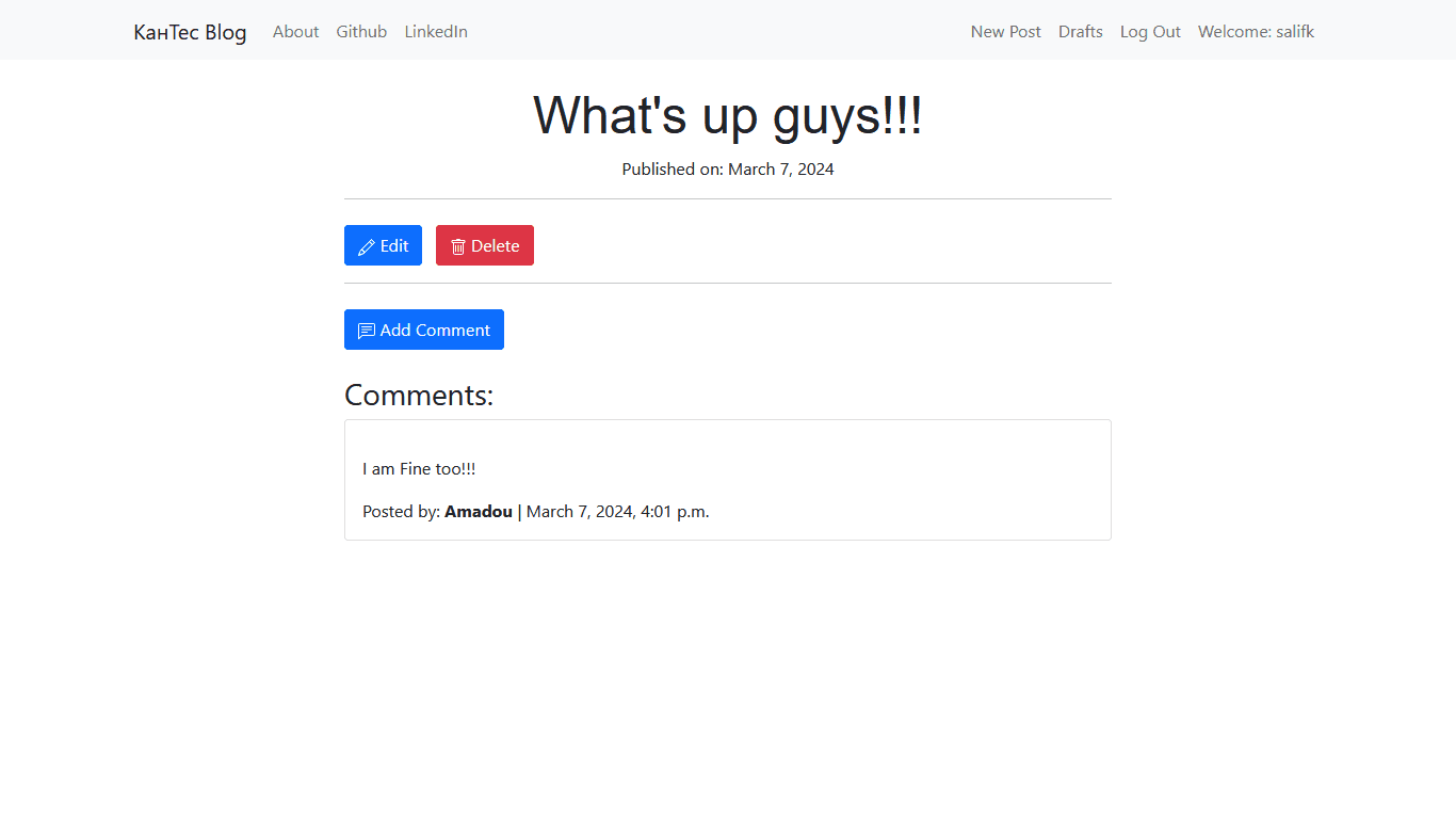 Blog platform — 2